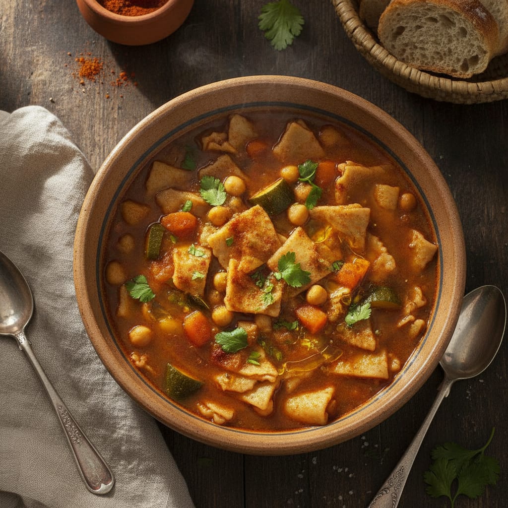Berkoukech Soup (Mhamsa) — Moroccan Plate recipe photo