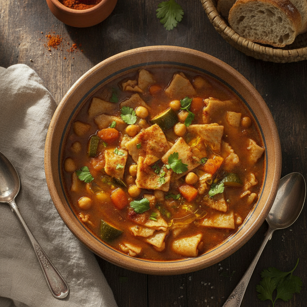 Berkoukech Soup (Mhamsa) — Moroccan Plate recipe photo