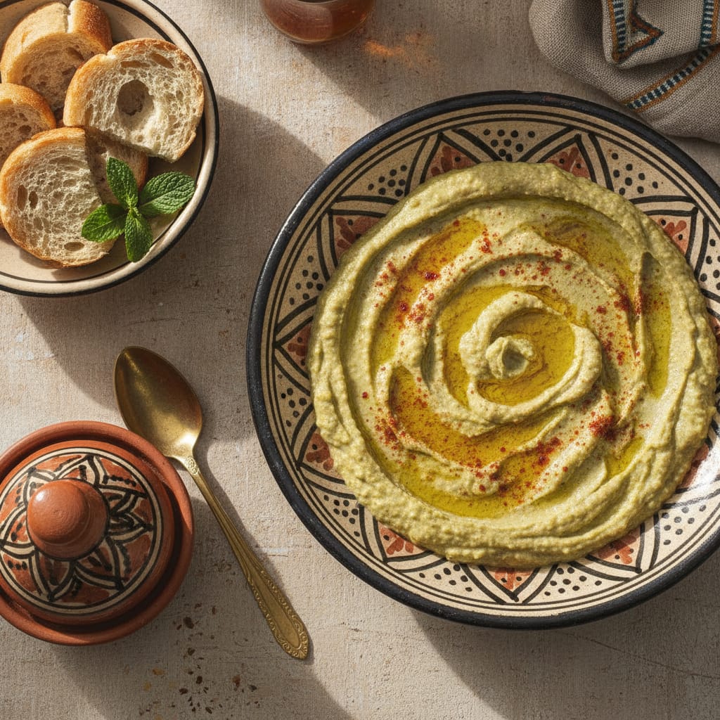 Bissara (Split Pea & Fava Bean Dip) — Moroccan Plate recipe photo