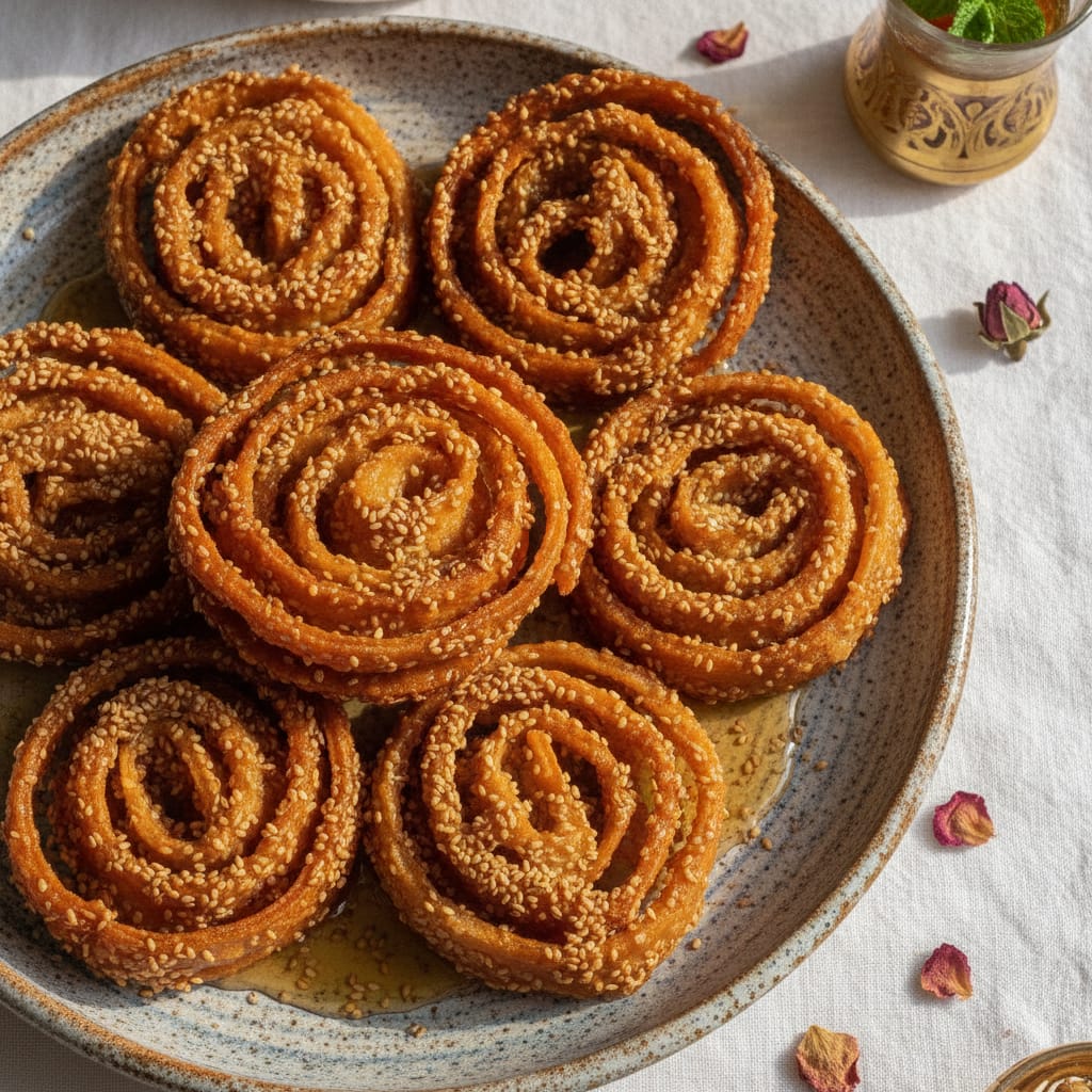 Chebakia \"Rose des Sables\" — Moroccan Plate recipe photo