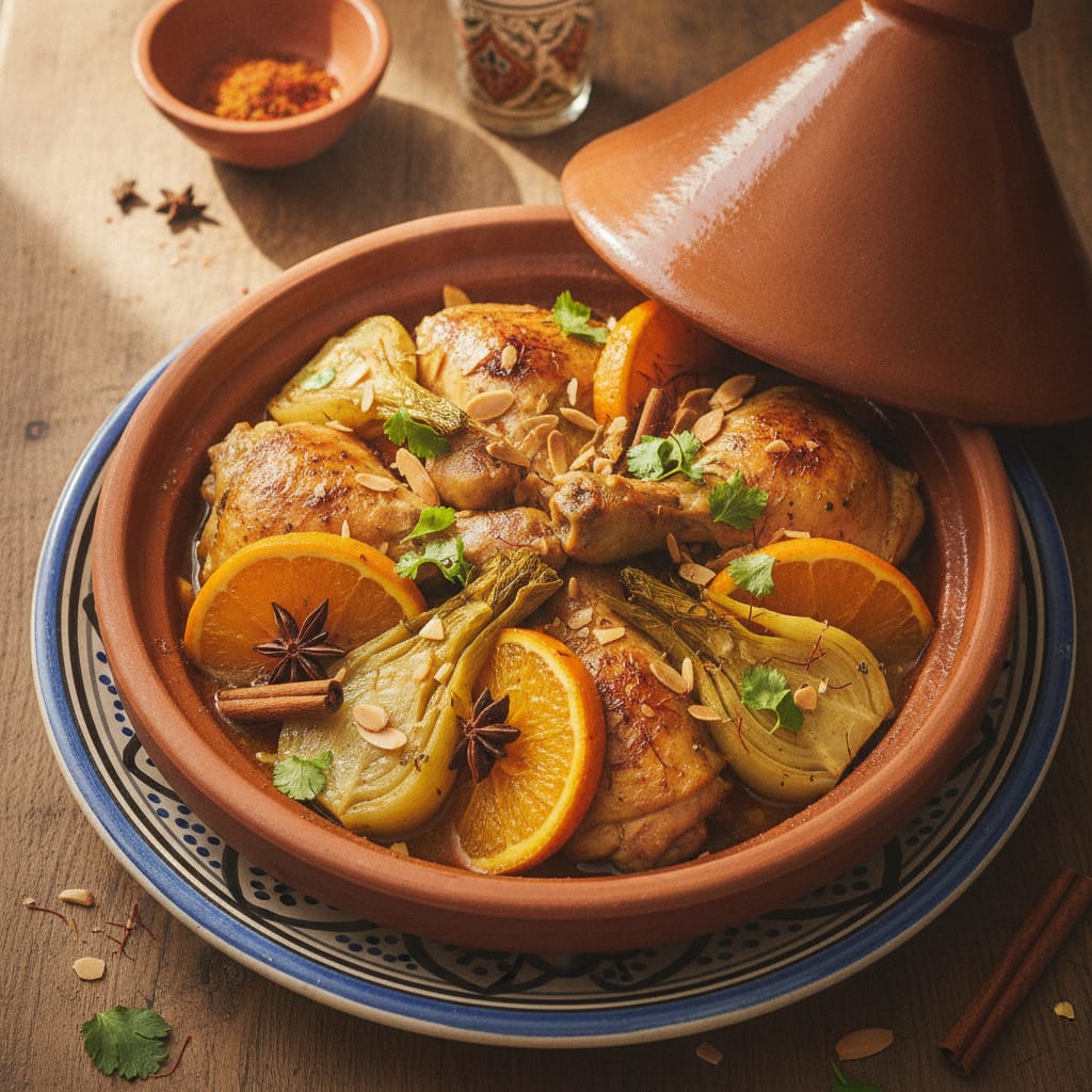 Chicken Tagine with Orange & Fennel — Moroccan Plate recipe photo