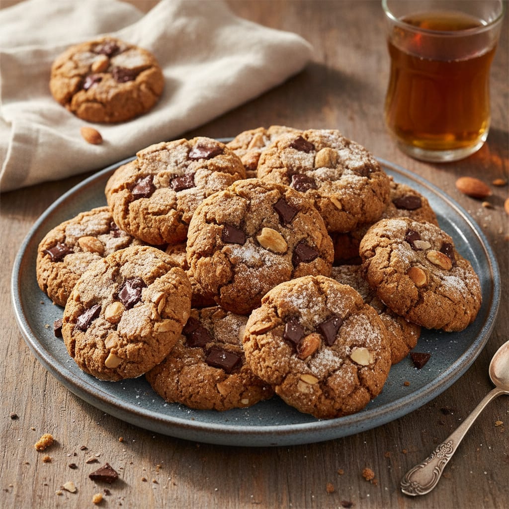 Chocolate & Almond Ghriba — Moroccan Plate recipe photo