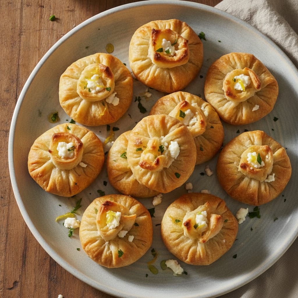 Feta and Preserved Lemon Mini Cheese Pie — Moroccan Plate recipe photo