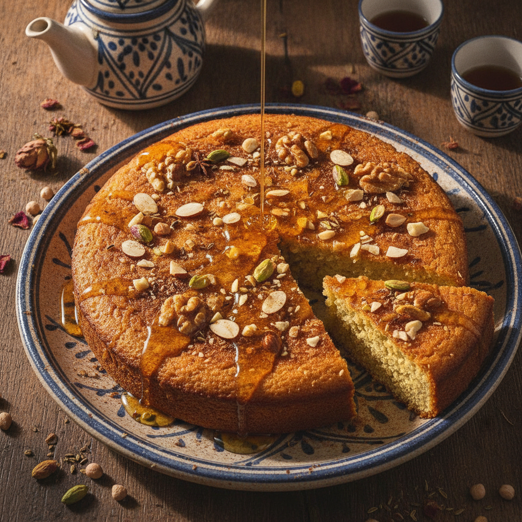 Kalinte (Moroccan Chickpea & Semolina Cake) — Moroccan Plate recipe photo