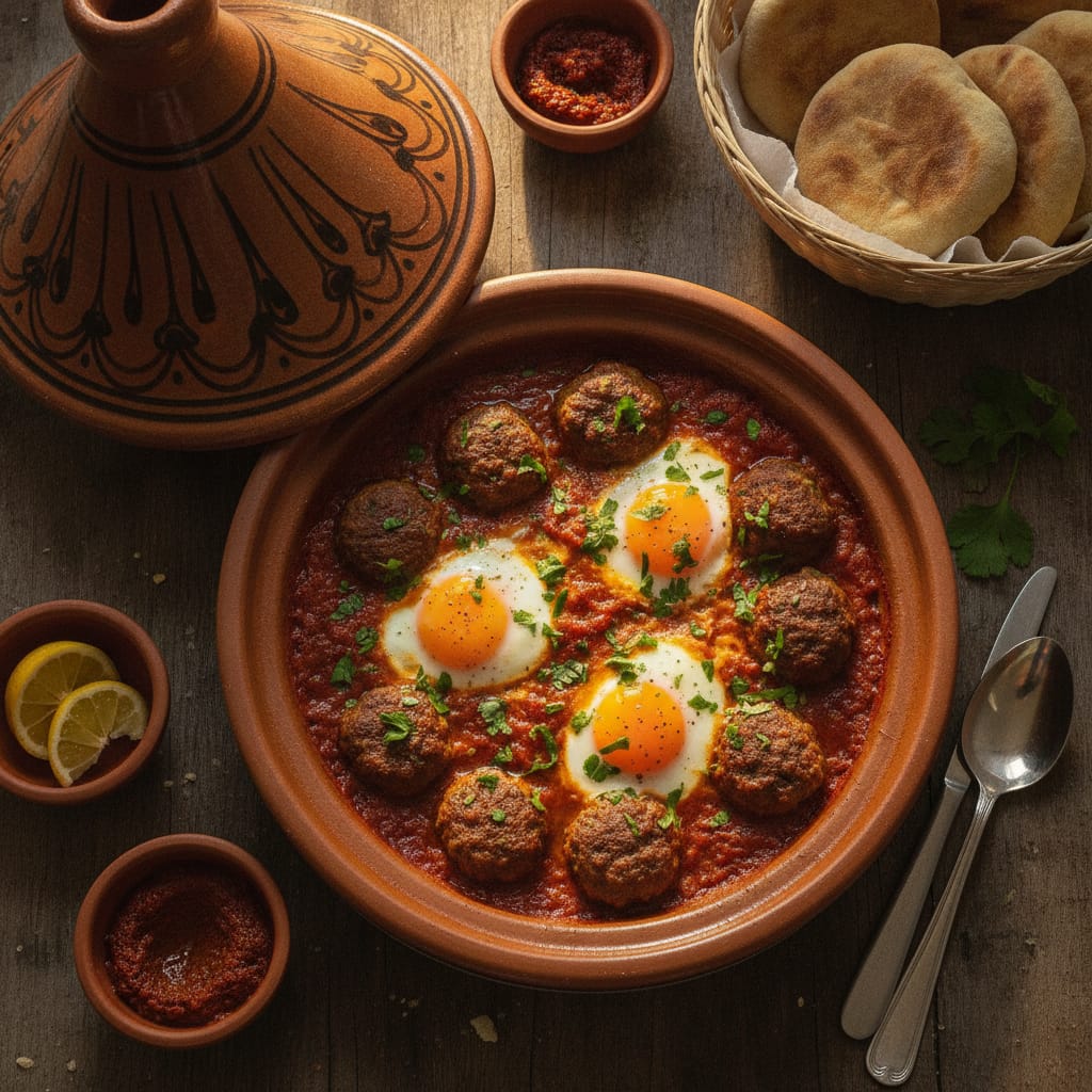 Kefta & Egg Tagine (Shakshuka) — Moroccan Plate recipe photo