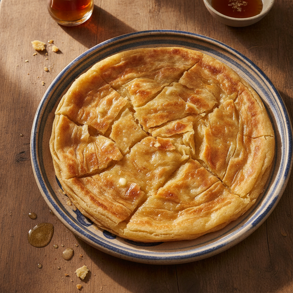 Mahrach (Moroccan Crispy Layered Flatbread) — Moroccan Plate recipe photo