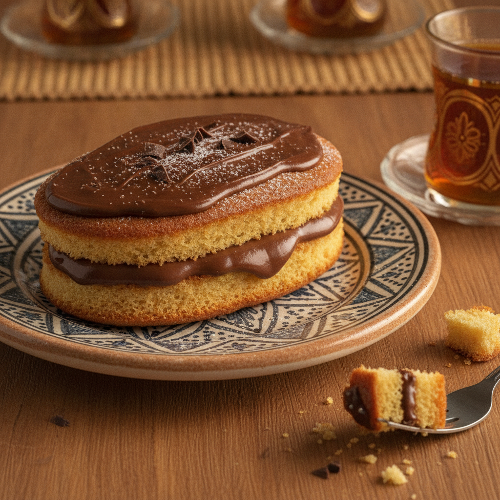 Individual Moroccan merendina snack cakes filled with chocolate cream