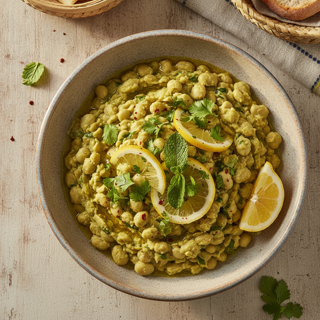 Moroccan Fava Beans Salad - Foul Bil Zeit — Moroccan Plate recipe photo