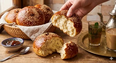 Golden krachel sweet anise rolls with sesame seeds