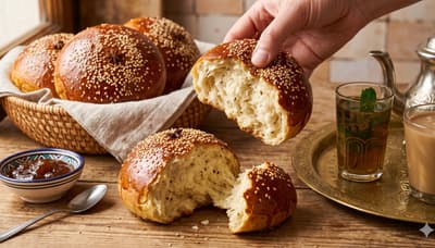 Golden krachel sweet anise rolls with sesame seeds