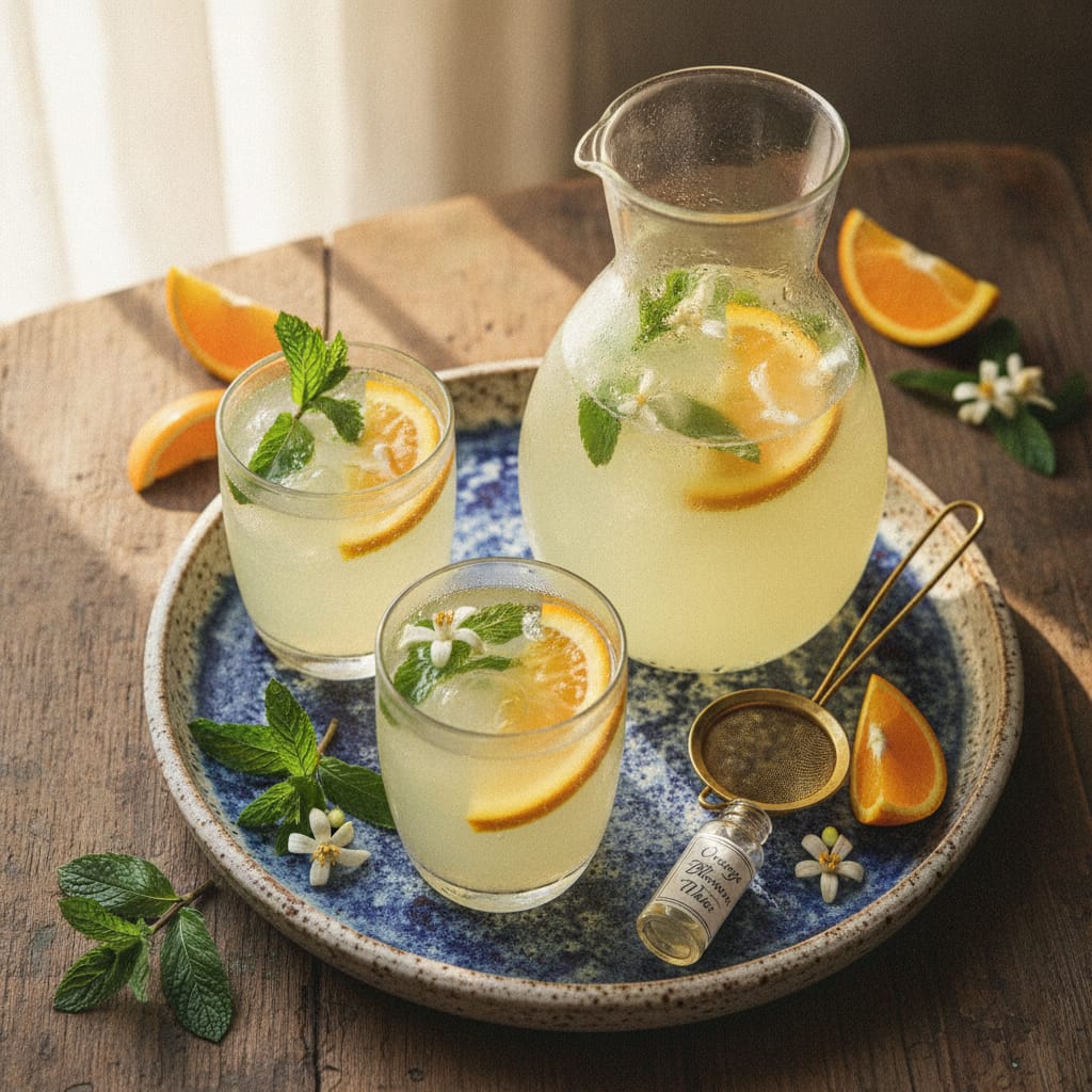 Orange Blossom & Mint Lemonade — Moroccan Plate recipe photo