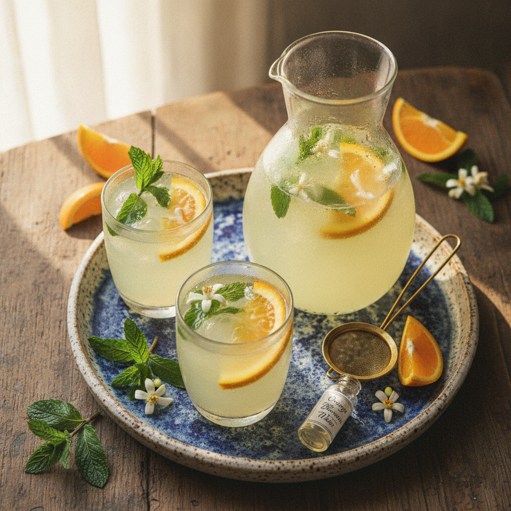 Orange Blossom & Mint Lemonade — Moroccan Plate recipe photo