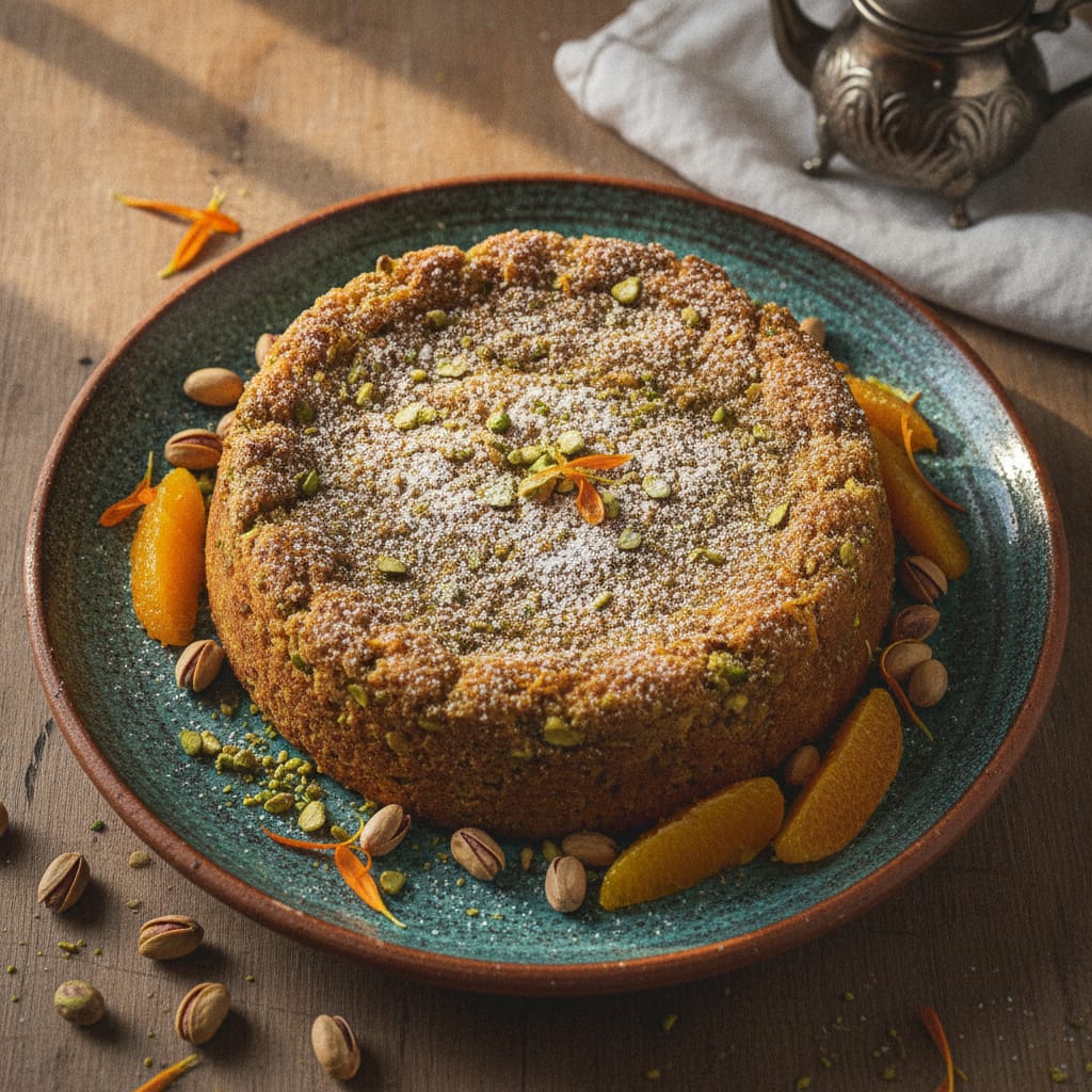 Pistachio & Orange Cake (Gluten & Dairy-Free) — Moroccan Plate recipe photo
