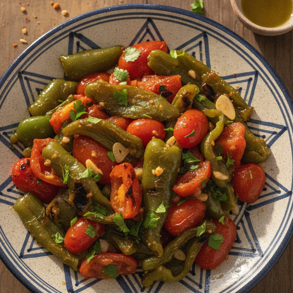 Taktouka (Moroccan Pepper & Tomato Salad) — Moroccan Plate recipe photo