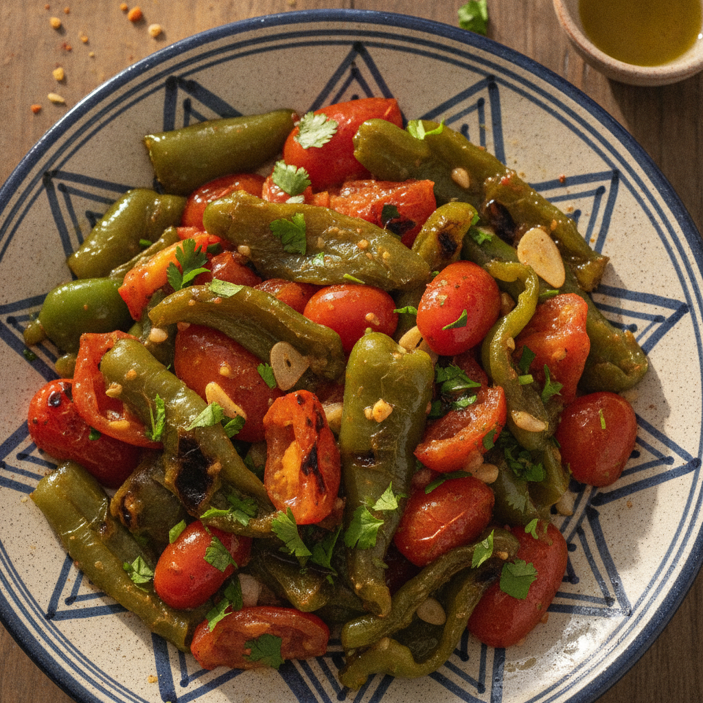 Taktouka (Moroccan Pepper & Tomato Salad) — Moroccan Plate recipe photo