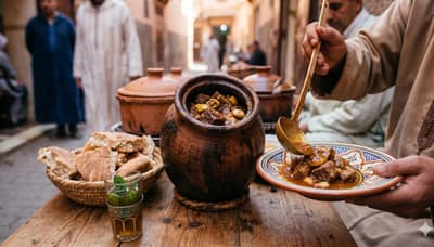 Tender slow-cooked meat with preserved lemon and rich sauce, served with Moroccan bread