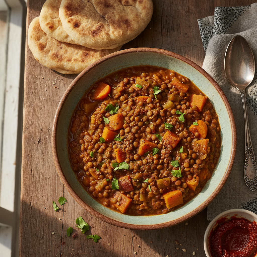 Vegan Lentil Stew — Moroccan Plate recipe photo