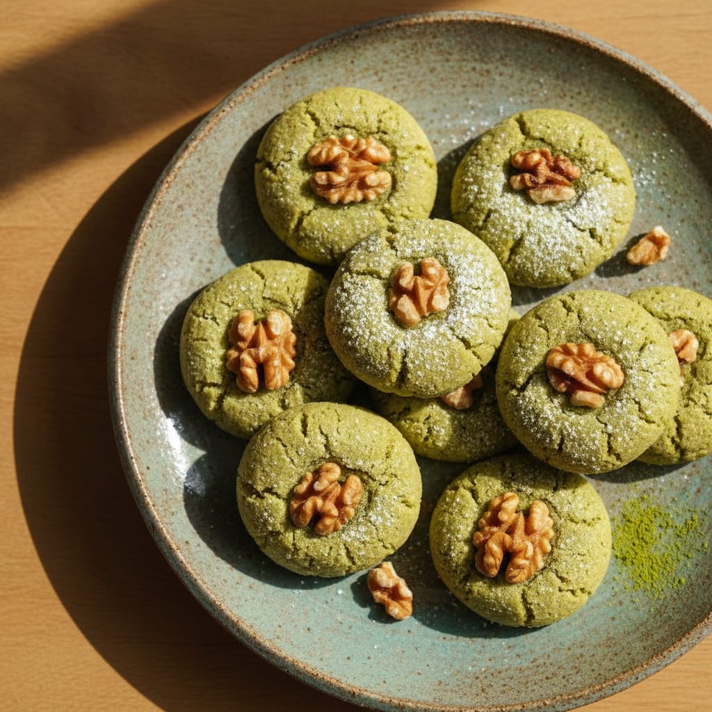 Walnut & Matcha Ghriba (Gluten-Free) — Moroccan Plate recipe photo