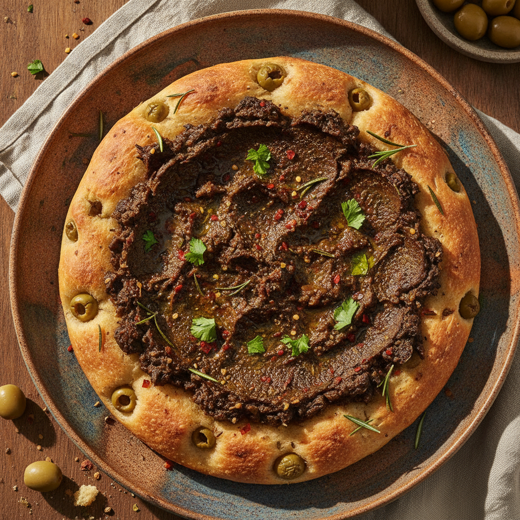 Zaalouk Focaccia — Moroccan Plate recipe photo
